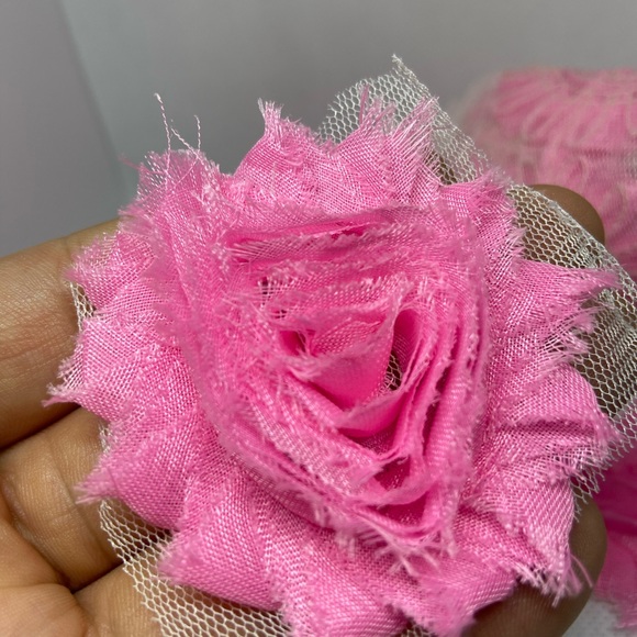 Lot of 20 NEW Pink shabby flowers headbands DIY - Picture 4 of 4